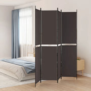 Divisorio a 4 Pannelli Marrone 200x220 cm in Tessuto cod mxl 57820