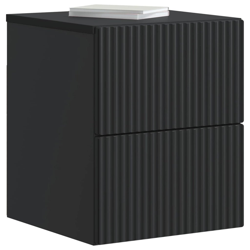 Mobiletto da notte a muro con cassetto Nero 33 x 34,5 x 40 cm 898467