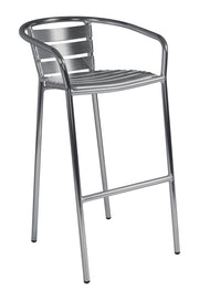 Sgabello - Alluminio - Spessore Del Tubo 1,8 Mm - Con Schienale - Impilabile