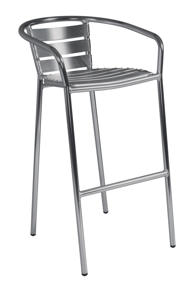 Sgabello - Alluminio - Spessore Del Tubo 1,8 Mm - Con Schienale - Impilabile