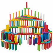 Trade Shop - Gioco Domino Mattoncini Legno Colorati 54 Pezzi Costruzioni Educativo -