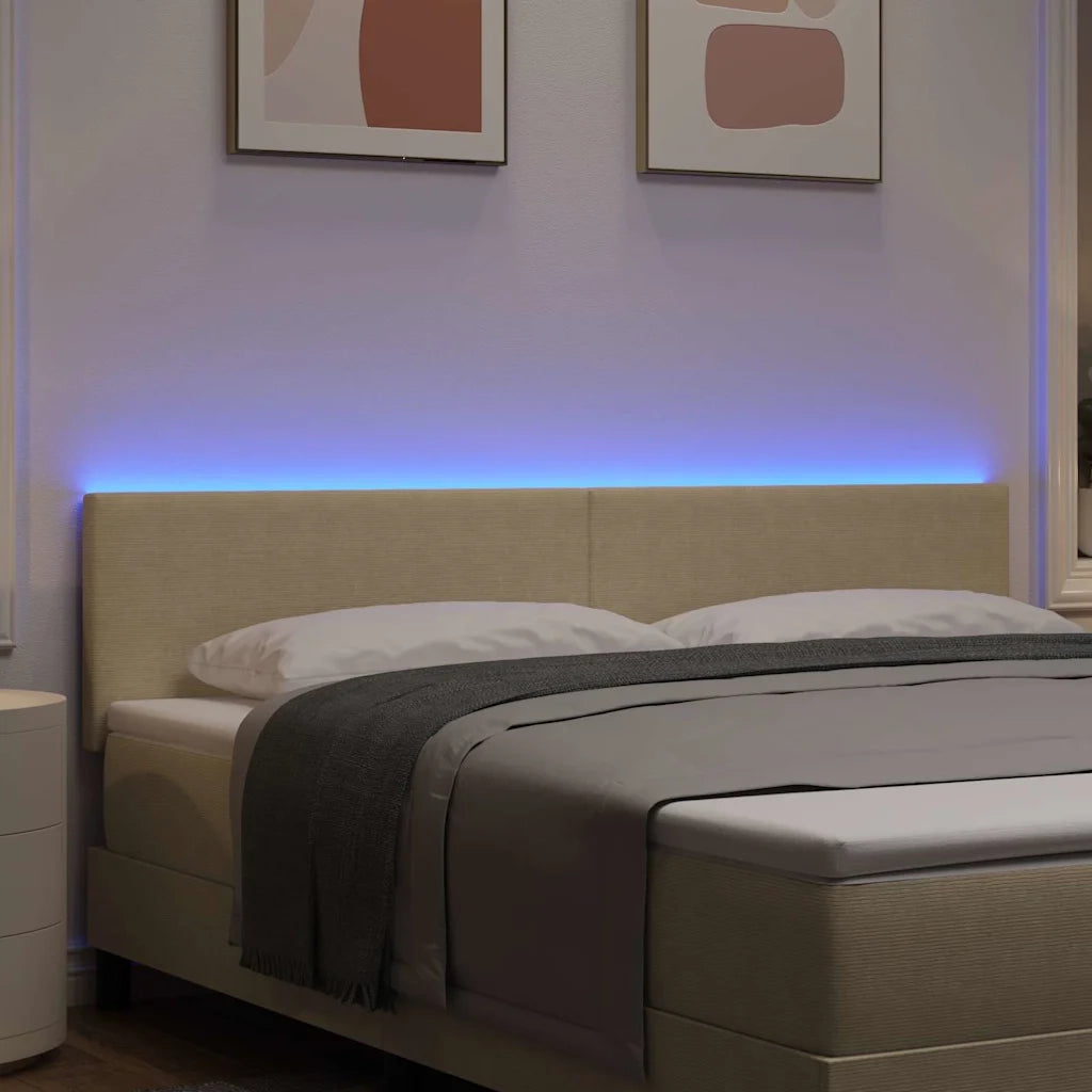 Testiera | Testata LED con Testiera | Testata Grigio Verde 180 cm Tessuto in Cords