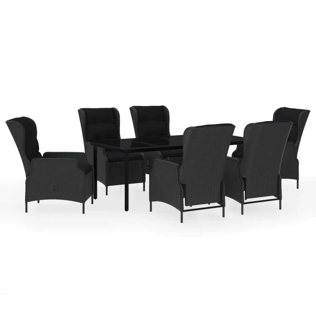 Set da pranzo da giardino per esterni 7 pezzi mobili grigio scuro 02_0013976