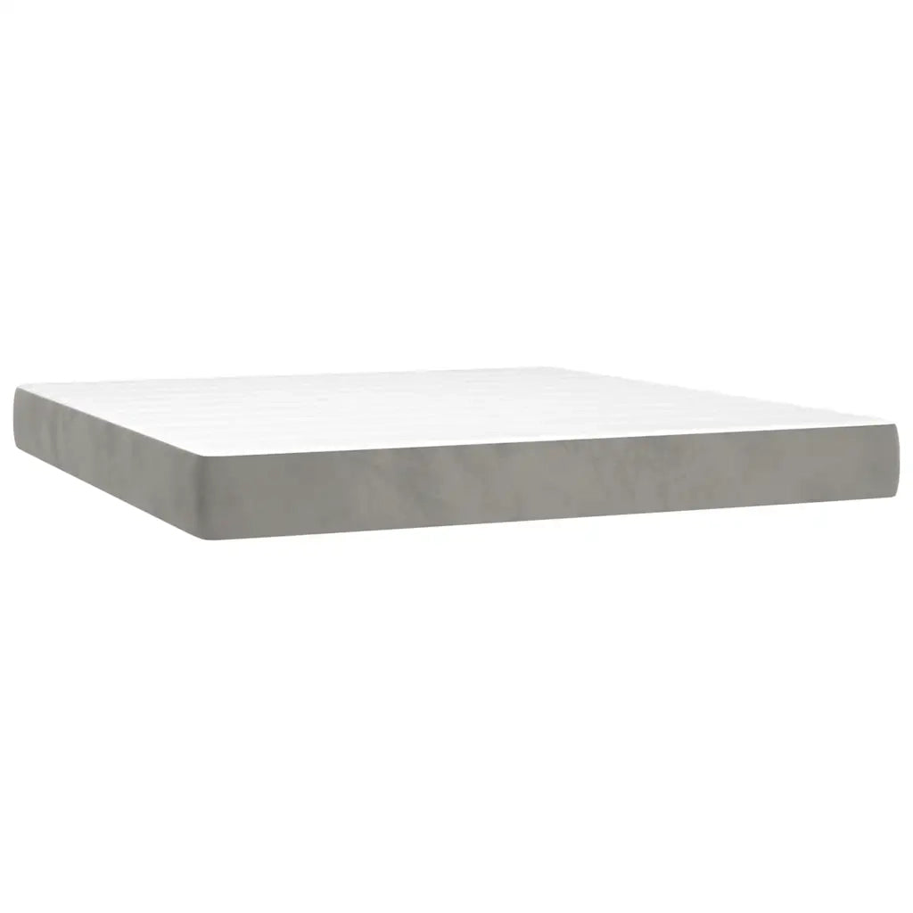 Materasso a Molle Insacchettate Rigidità Media Grigio Chiaro 160x220x20 cm in Velluto 4016624