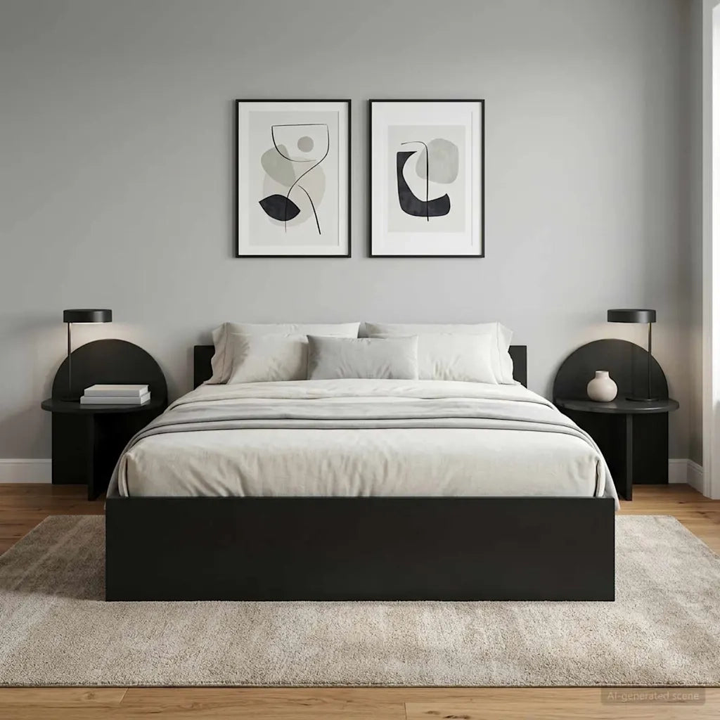 Comodino 2 pcs Rovere Nero 40 x 35,5 x 45,5 cm 8001134