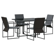 Set da Pranzo per Giardino 5 pz | Set Salotto da Giardino Nero Acciaio