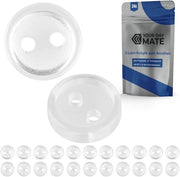 Punti per abbigliamento, 24 pezzi, 2 fori, Ø 11,4 mm, trasparente, di poliestere, misura 18L, punti per giacche, cappotti, camicie, polo, punti per cucire, punti per stoffa, punti per DIY, punti per abbigliamento, punti di base, punti per cucire a mano