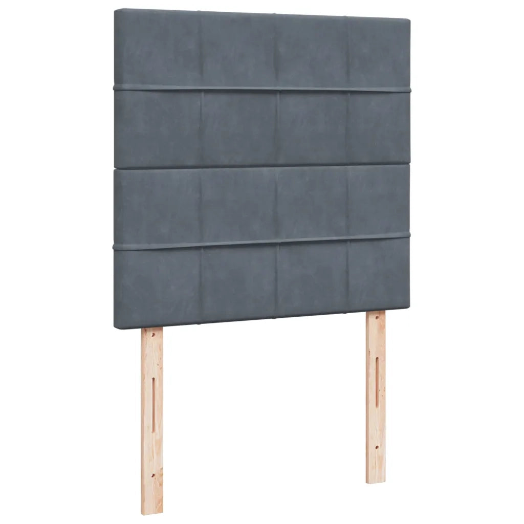 Giroletto a Molle con Materasso Grigio Scuro 90x200 cm Velluto