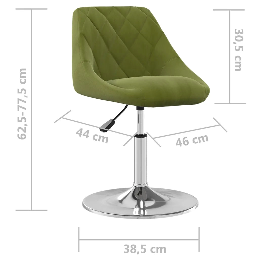 Sedie da Pranzo Girevoli 2 pz Verde Chiaro in Velluto 335285