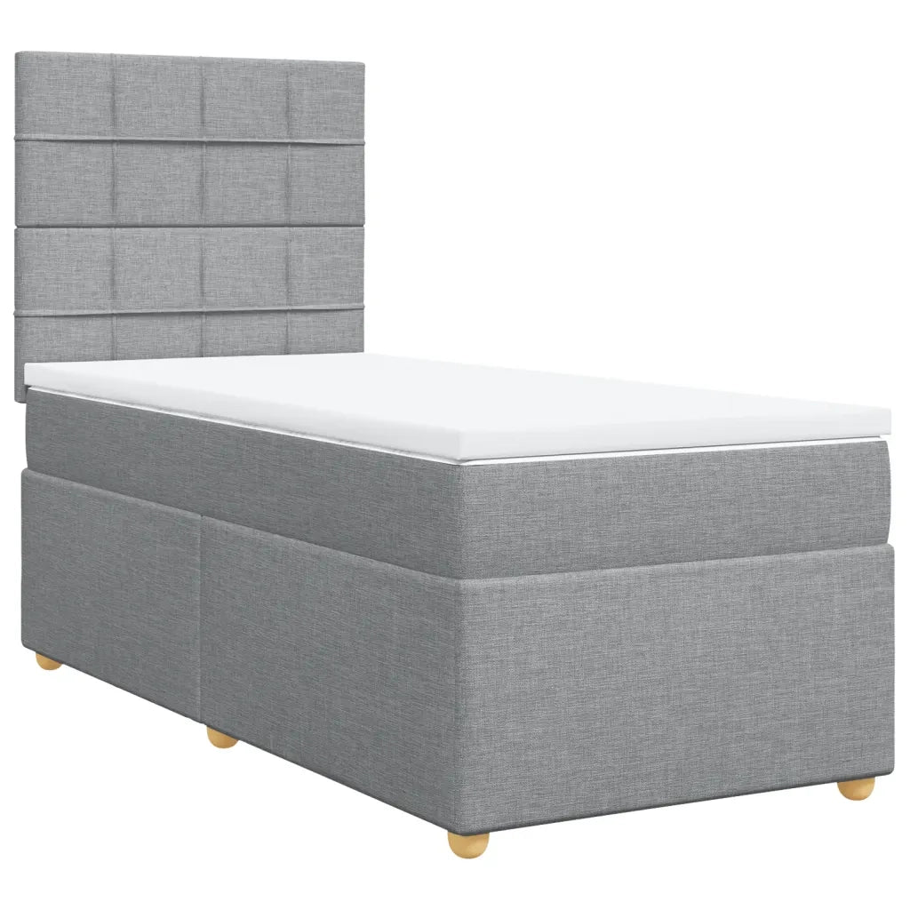 Giroletto a Molle con Materasso Grigio Chiaro 90x200 cm Tessuto 3291163