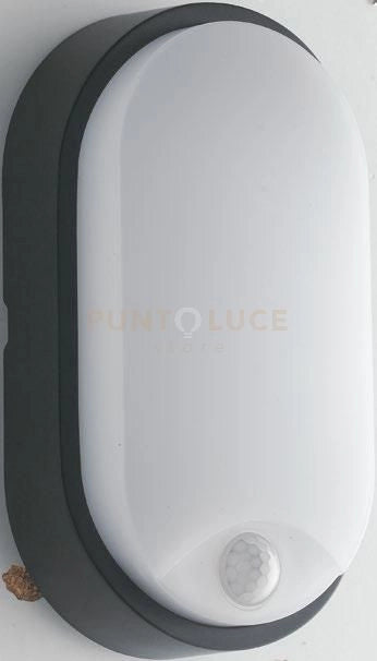 PLAFONIERA LED SENSITIVE ANTRACITE 14W 1600LM 4000K IP54 CON SENSORE DI MOVIMENTO 11,9X6,05X21,2CM