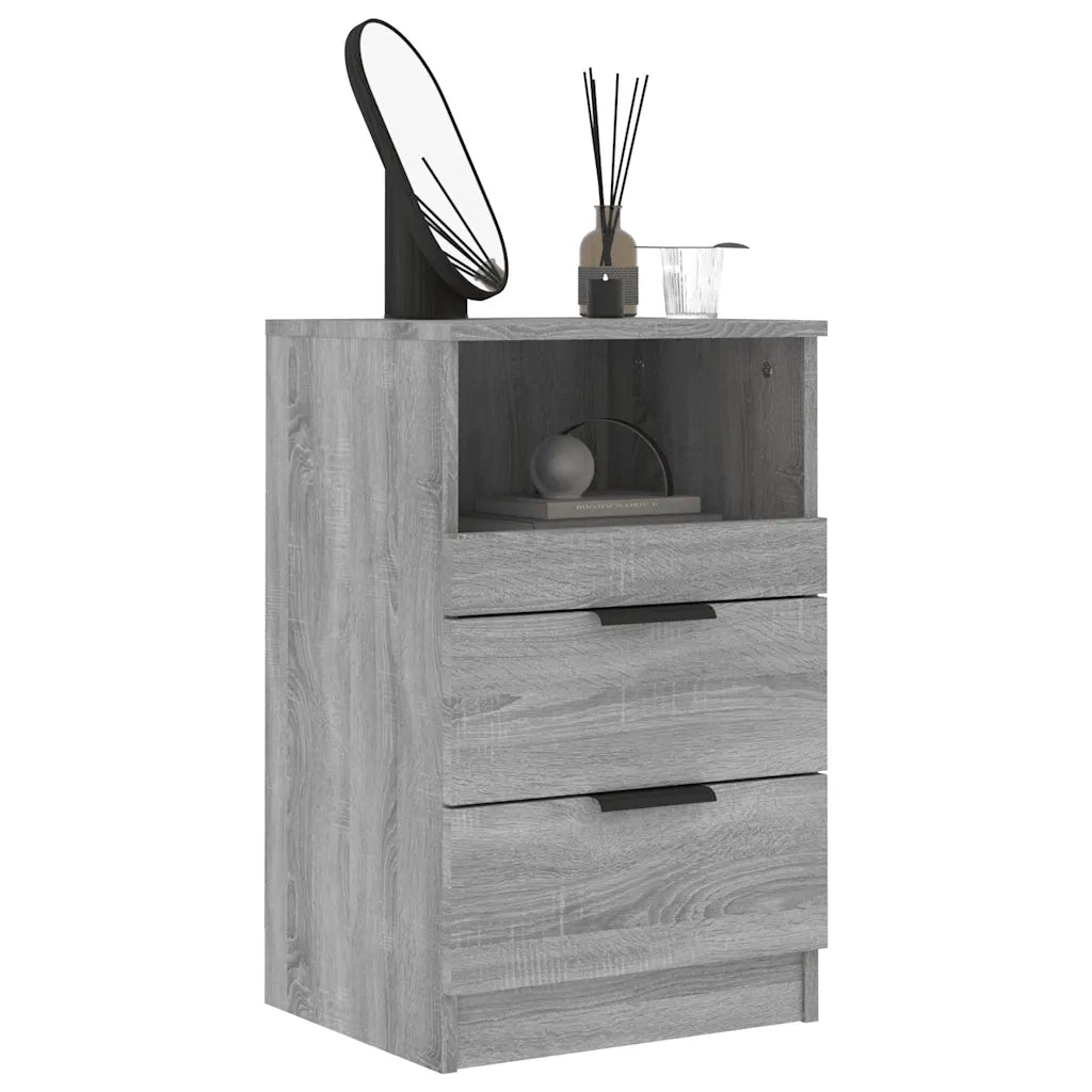 Comodini 2 pz Grigio Sonoma in Legno Multistrato 817042
