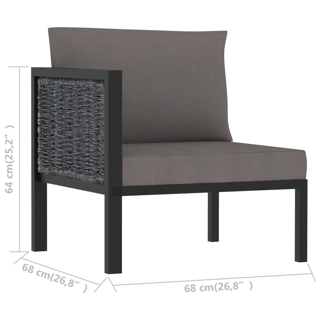 Divano ad Angolo Modulare Bracciolo Destro Polyrattan Antracite 310043