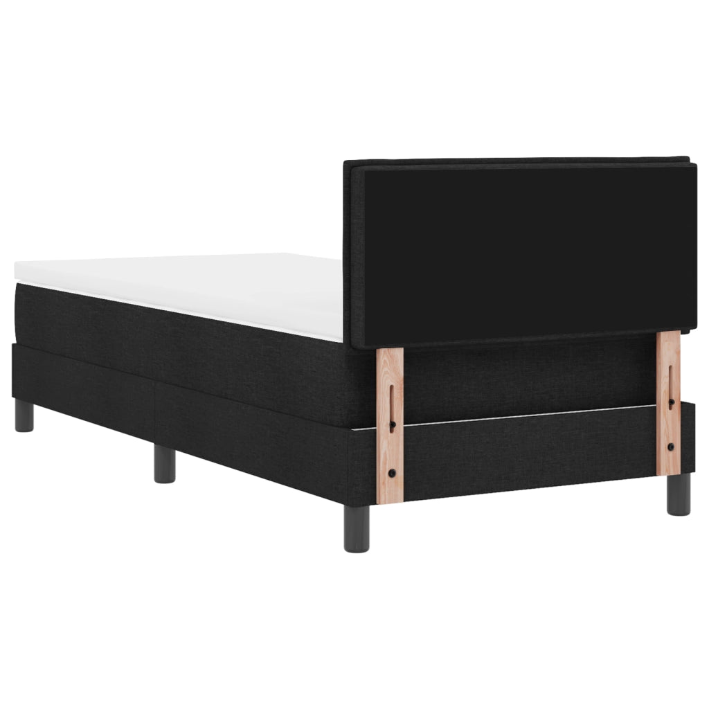 Letto Box Spring con Materasso Nero 90x190 cm Tessuto