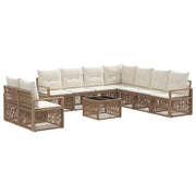 Set Divano da Giardino 10 pcs Beige polyrattan 3435756