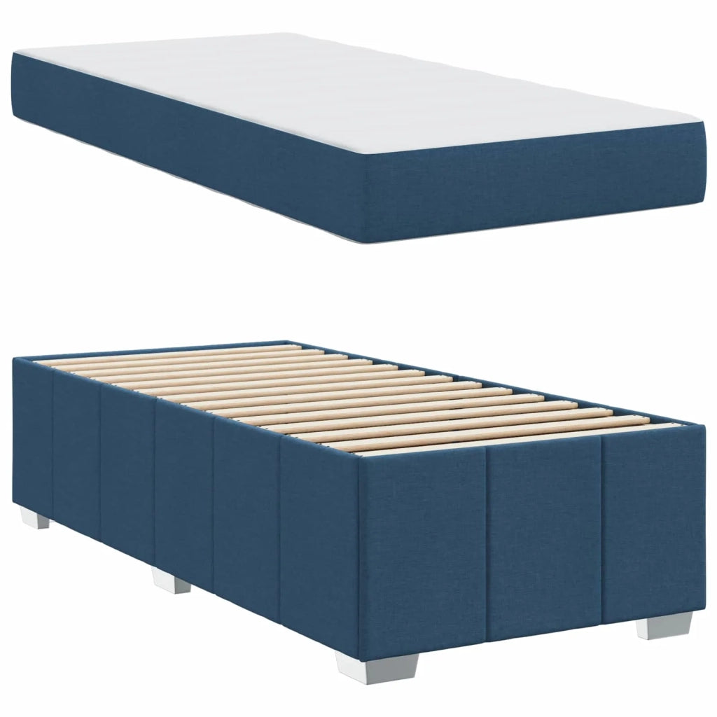 Struttura del letto con materasso Blu 100 x 200 cm Tessuto