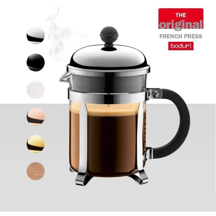 Chambord - Caffettiera per caffè in pistone Bodum, 4 tazze, 0,5 L, acciaio inossidabile