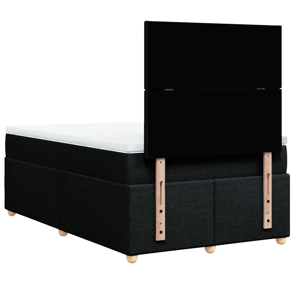 Giroletto a Molle con Materasso Nero 120x200 cm in Tessuto 3291242