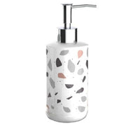 Trade Shop - Dispenser Porta Sapone Liquido Graniglia Bianco Multicolore Arredo Bagno 69834 -
