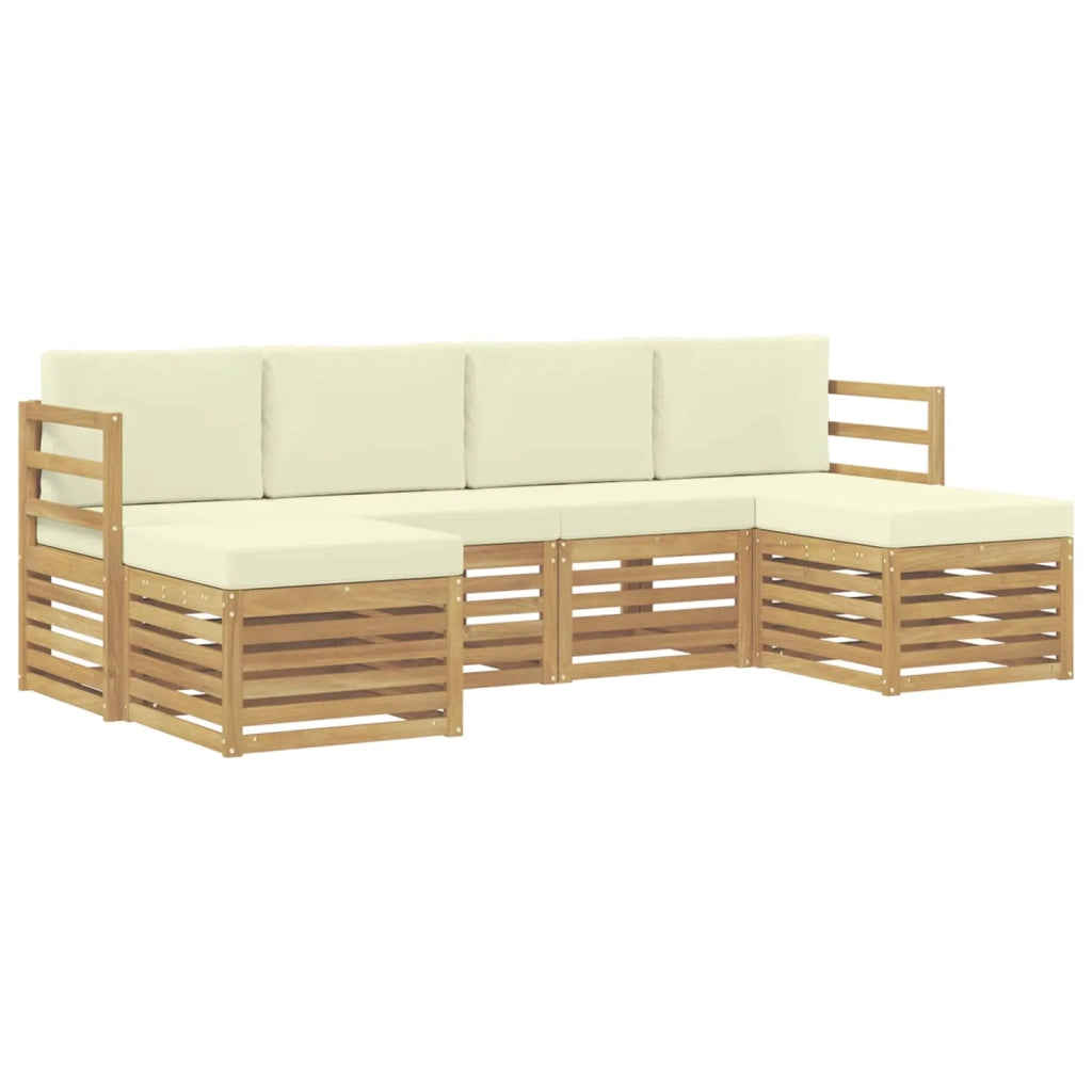 Set di divani da esterno 6 pcs Bianco e Crema 3392255