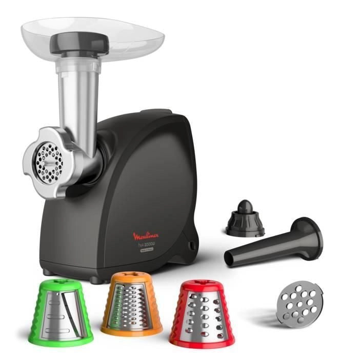 Moulinex ME472832 tritacarne 2000 W Nero, Acciaio inossidabile