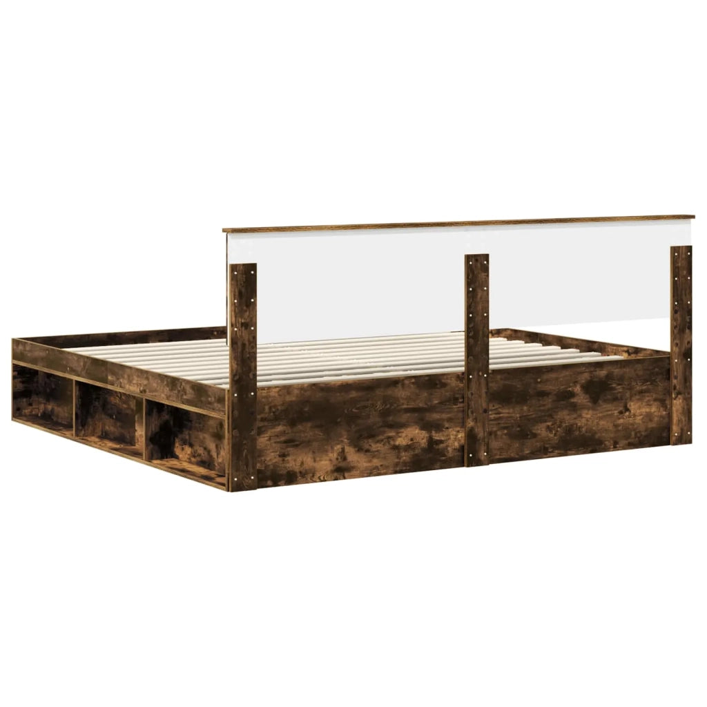 Struttura del letto Rovere fumé 200 x 200 cm Pino massello 3410559