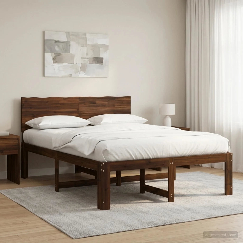 Letto matrimoniale con testiera ROSTOCK Marrone Scuro 3405449