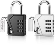 Combinazione a 4 cifre - 2 pezzi - Impermeabile - Acciaio inossidabile - Alta sicurezza - Etichetta DIY - Combinazione a chiave