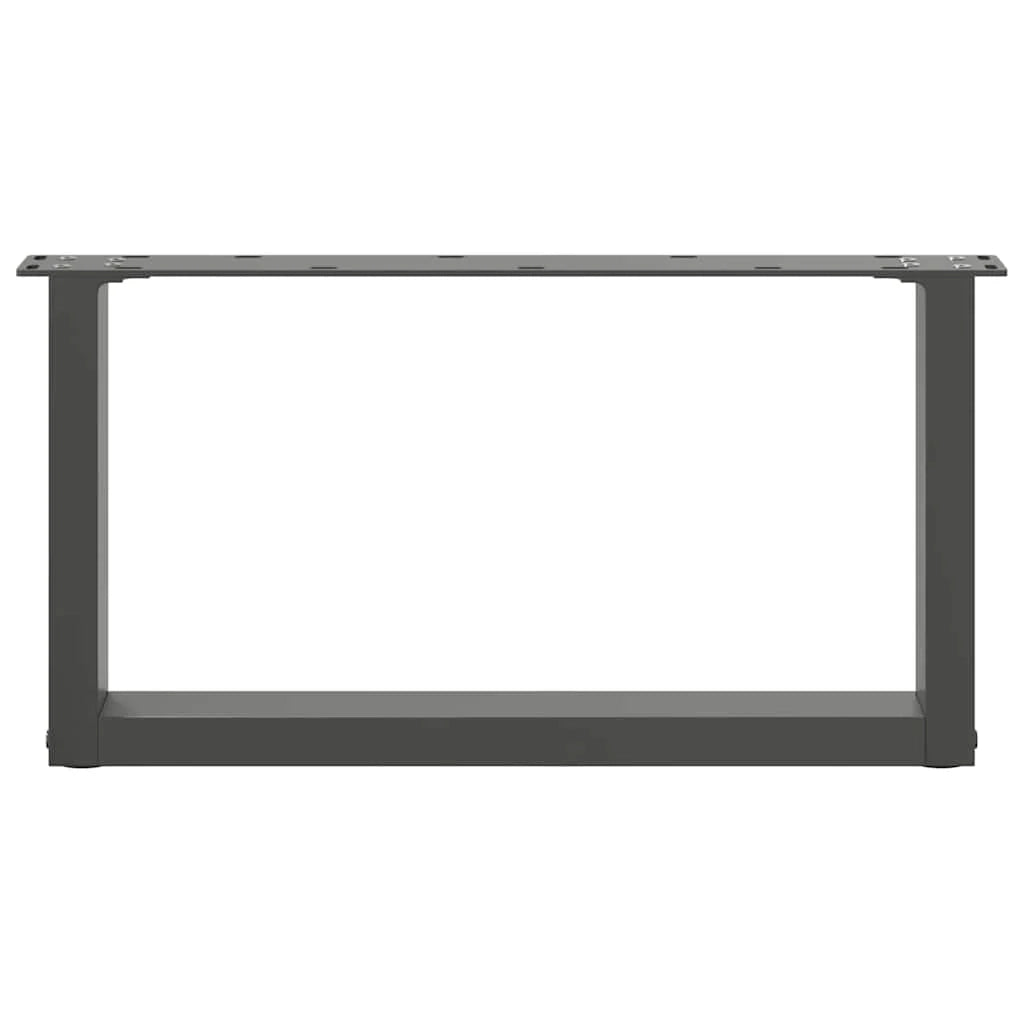 Set di 2 gambe per tavolino a forma di U 70 x 30 cm stabilità regolabile design moderno in acciaio antracite 02_0057386