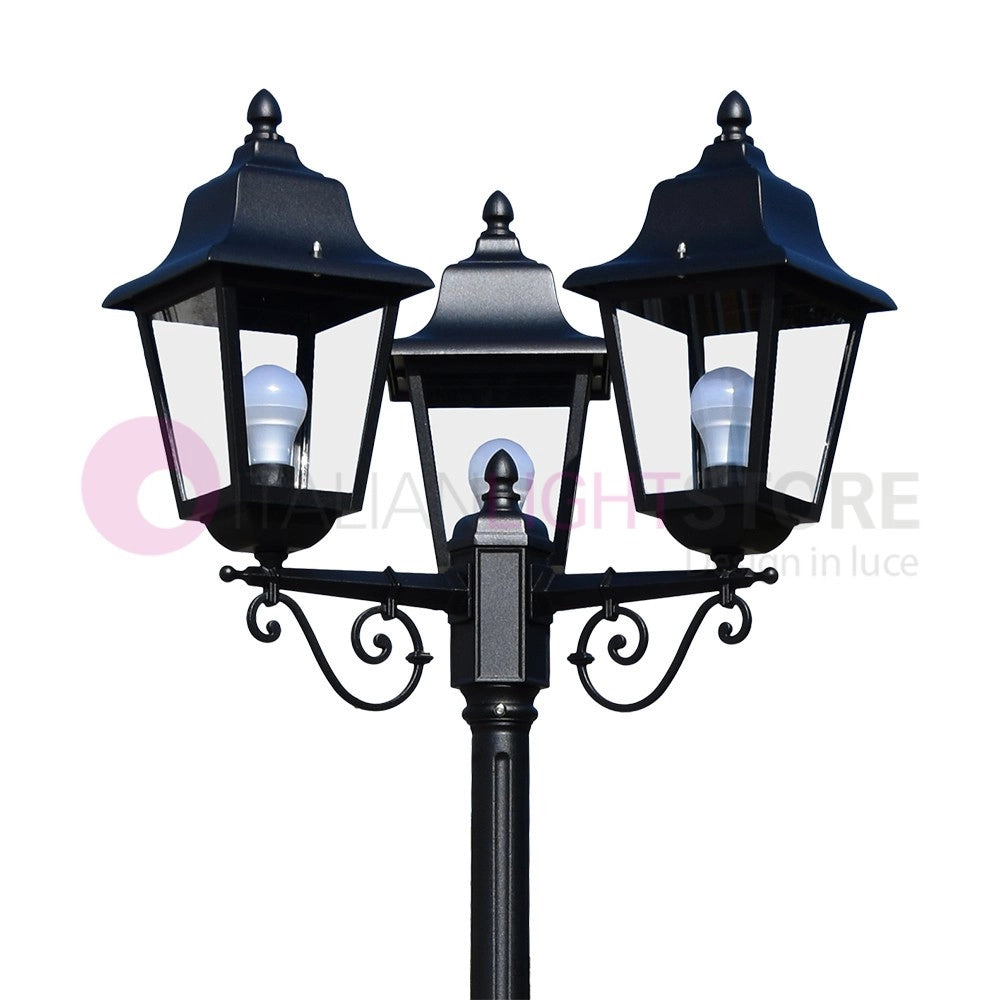 ARYEL Lampione h.248 a 3 luci per Esterno Lanterne Classiche Quadrate