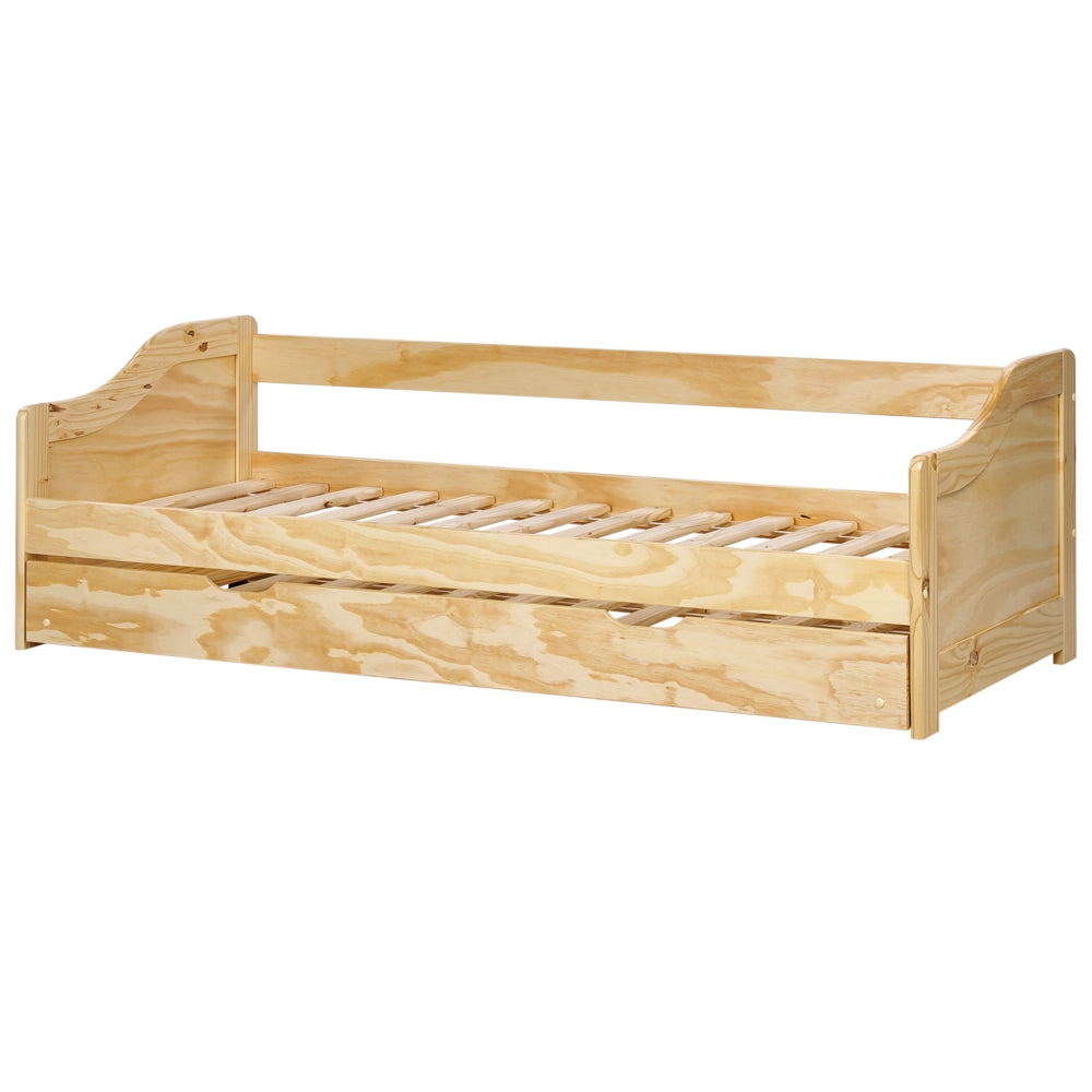 Letto singolo a scomparsa per bambini in legno di pino chiaro 90 x 200 cm cameretta