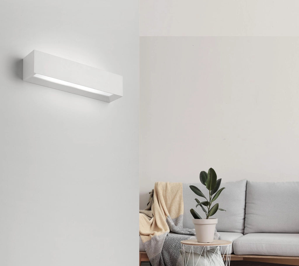 HERMIONE Applique da Parete  2 Luci attacco G9 in gesso bianco h70x350mm