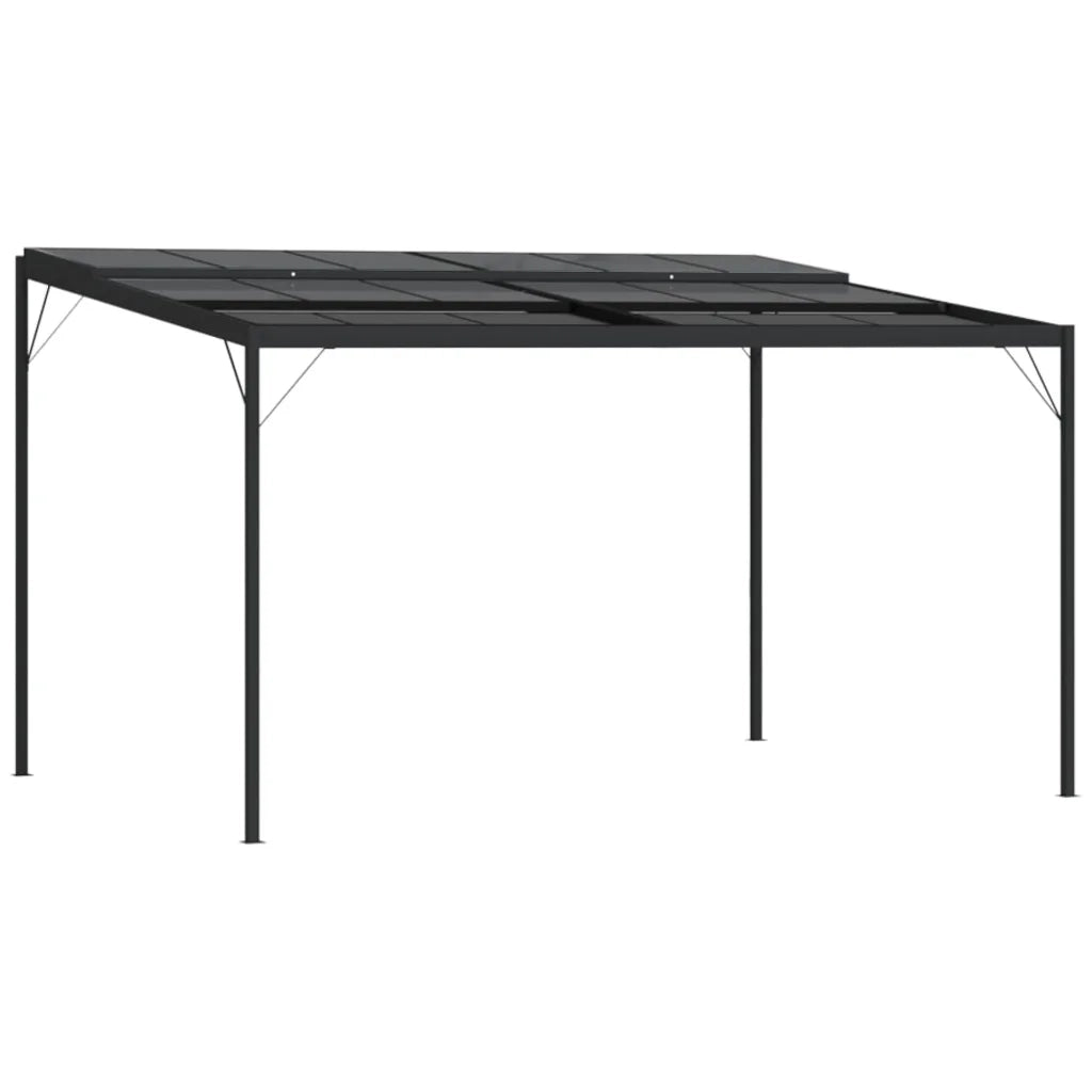 Gazebo con Tetto Antracite 4x3x2,5 m in Alluminio e Acciaio