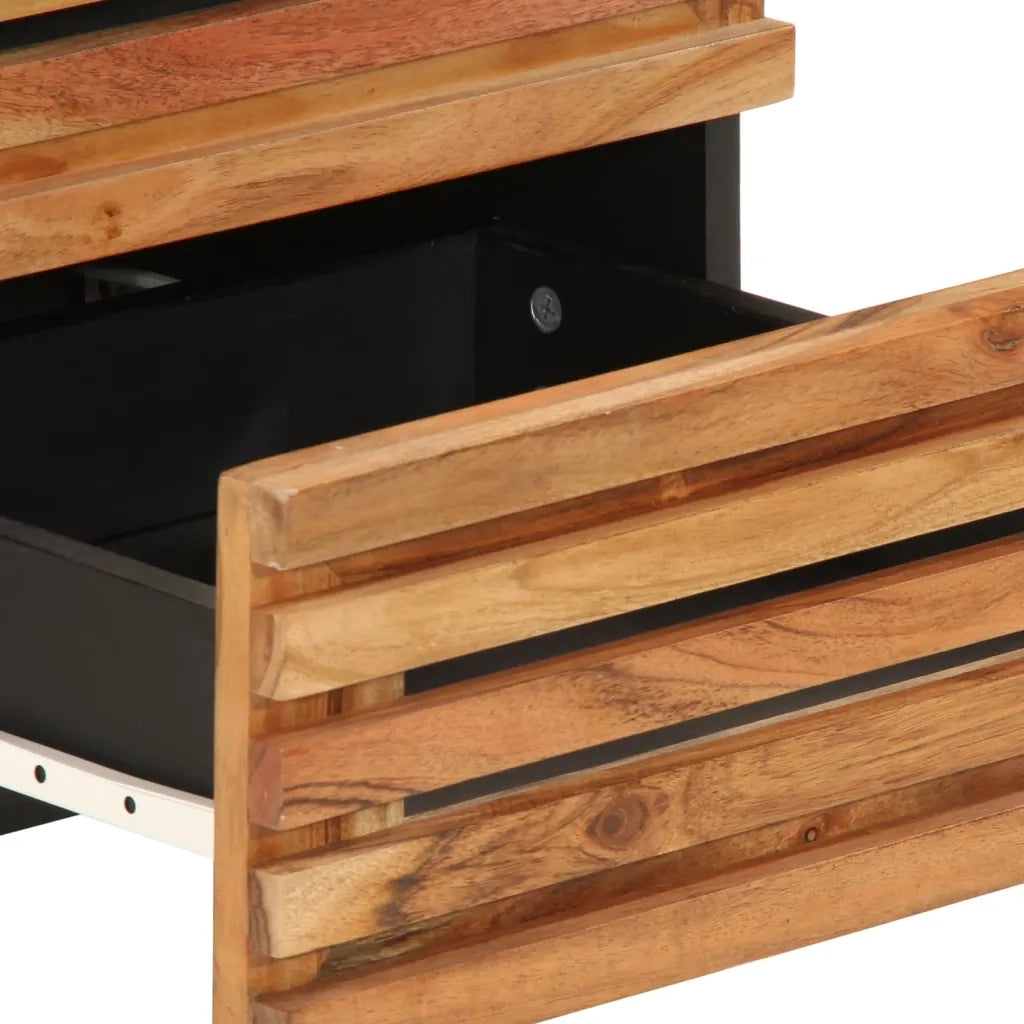 Comodini 2pz 40x34x46 cm in Legno Massello di Acacia 377429