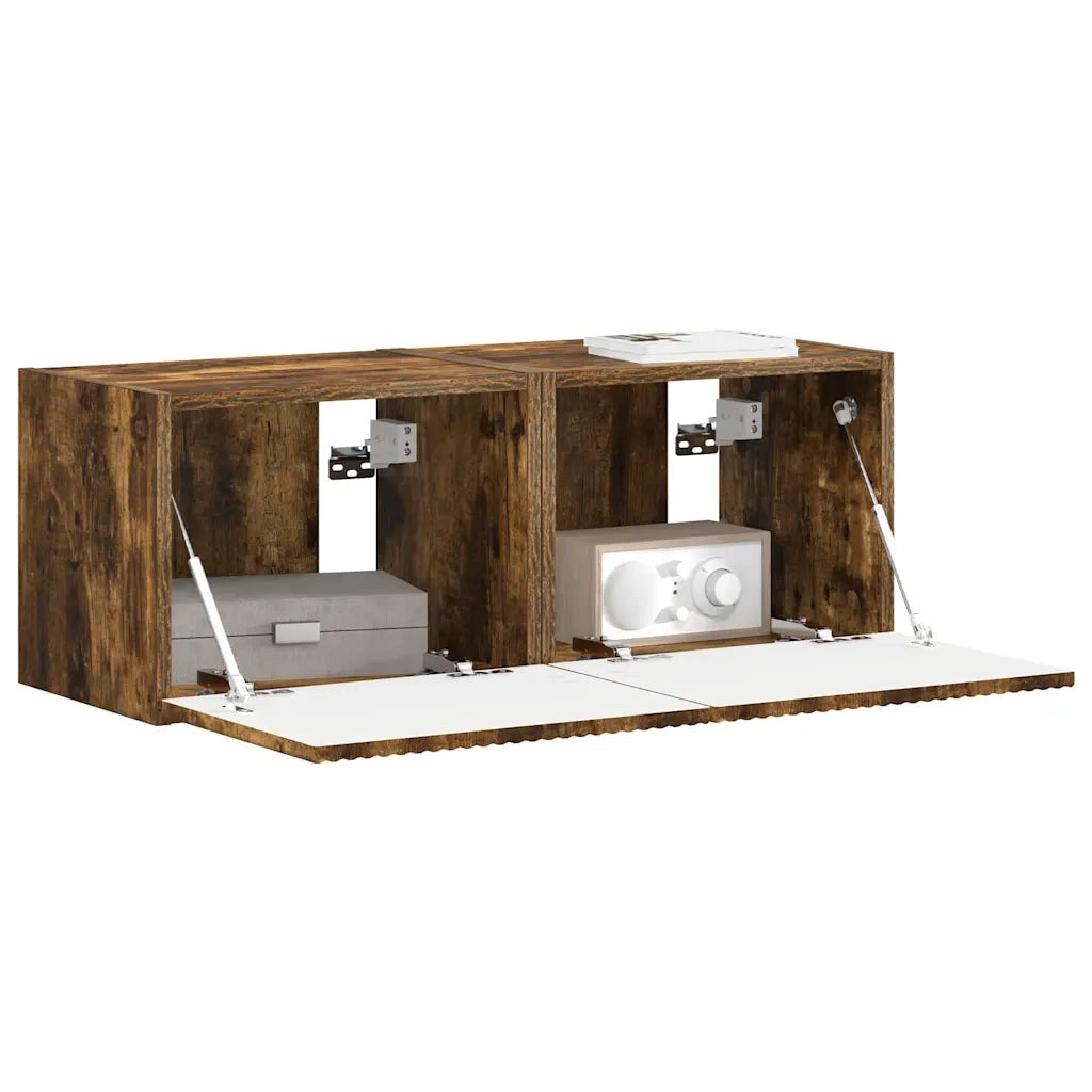 Mobile TV da parete 2 pcs Rovere fumé 39 x 31 x 29,5 cm 892180