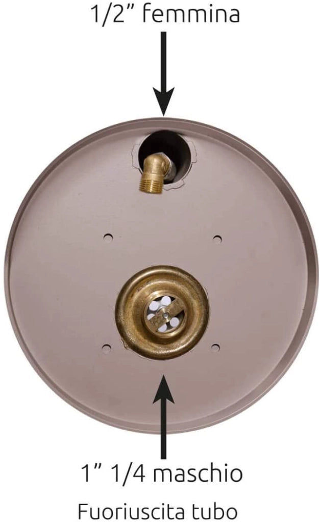 Fontana con secchio completa di impianto e rubinetto H88 Cm colore Tortora Made in Italy