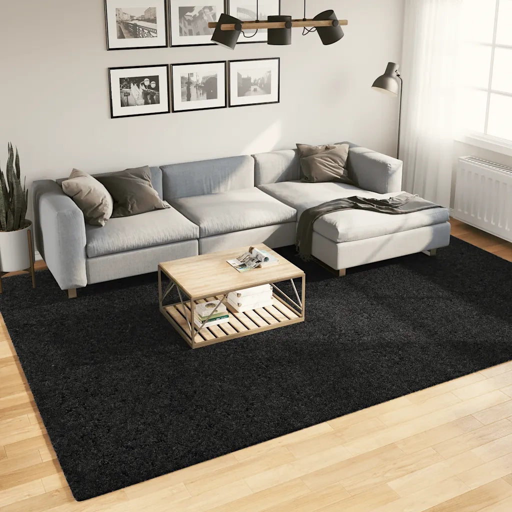 Tappeto del soggiorno | Tappeto OVIEDO a Pelo Corto Nero 240x340 cm