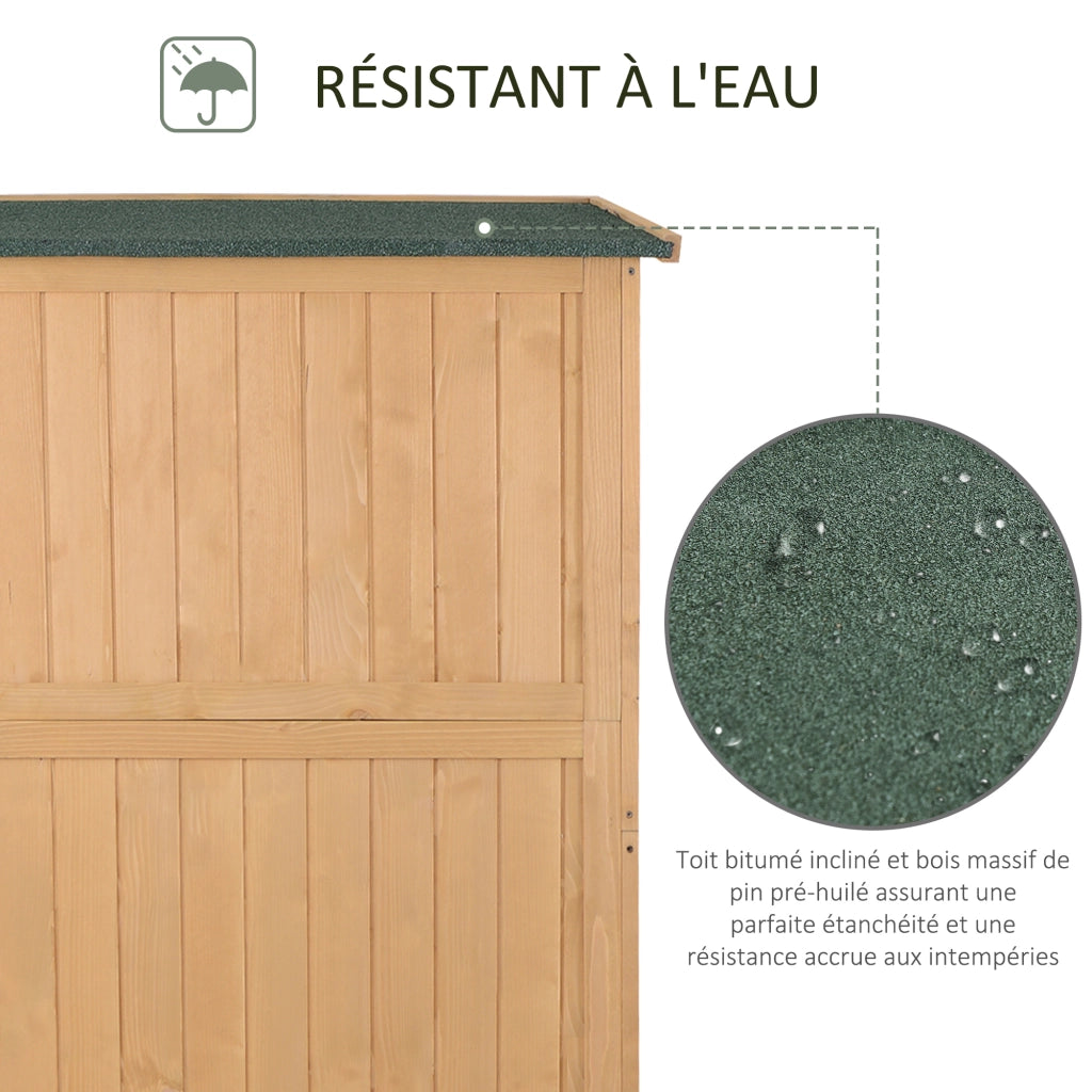Armadio da Giardino in Legno Massello ¨C zephmum ¨C Antracite 127.5x50x164 cm
