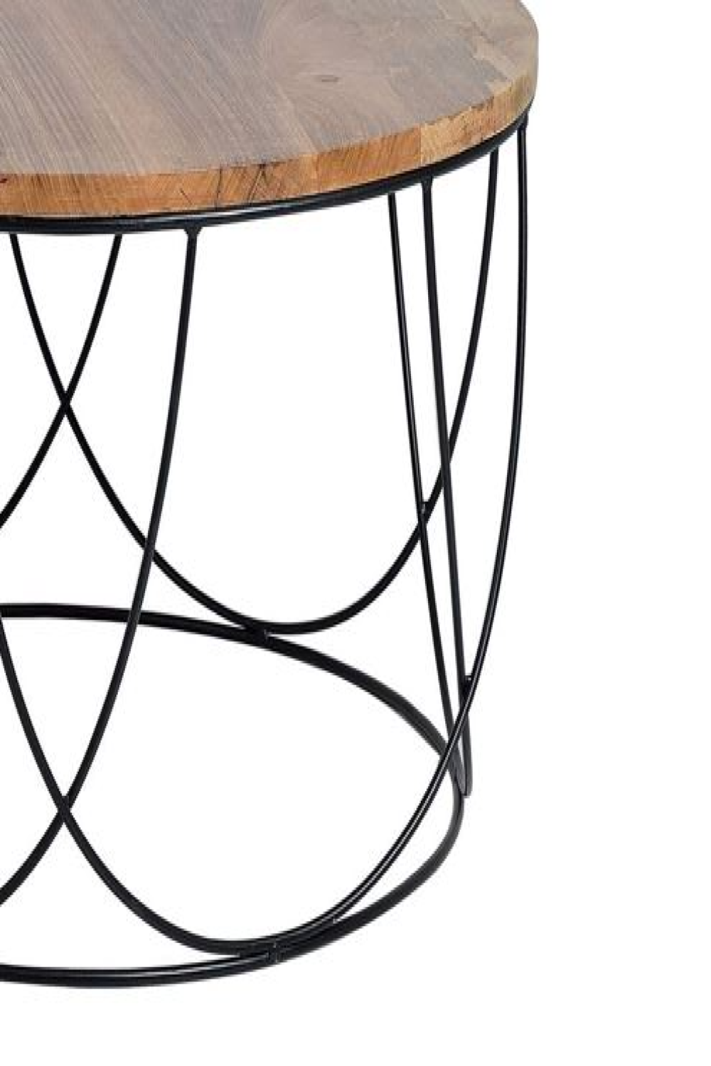 Tavolino in massello di mango e base in metallo