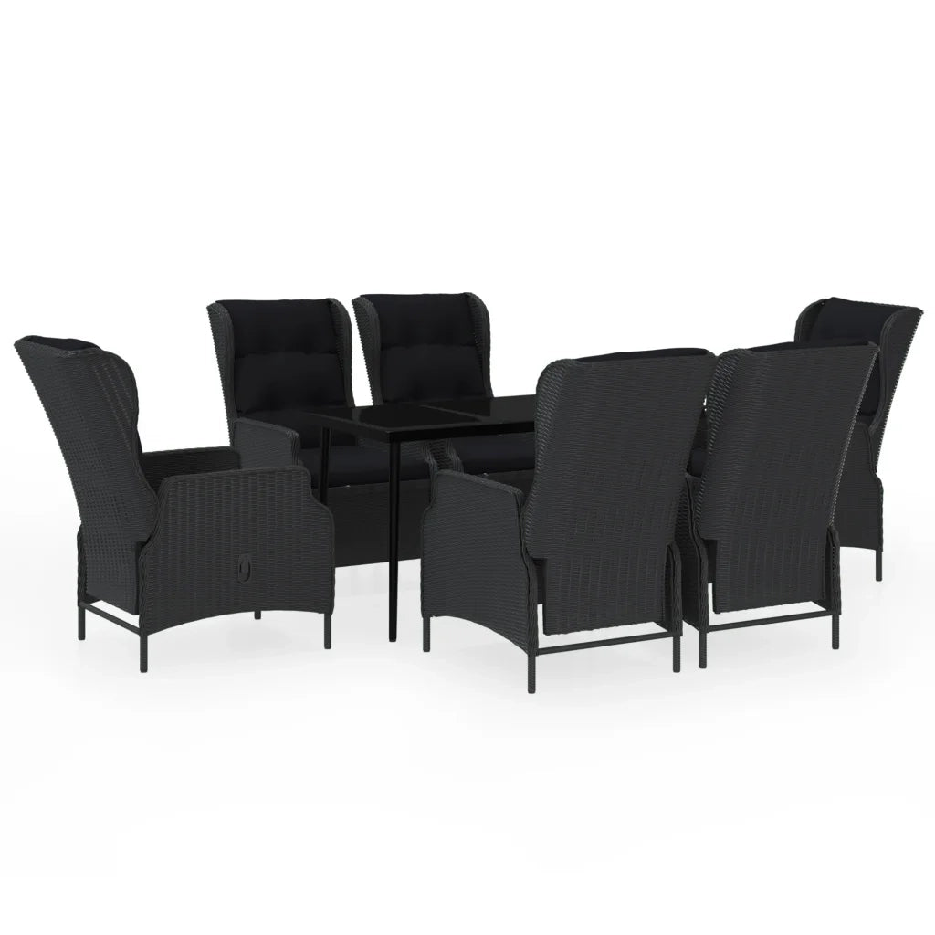 Set Mobili da Pranzo per Giardino 7 pz Grigio Scuro cod mxl 38778