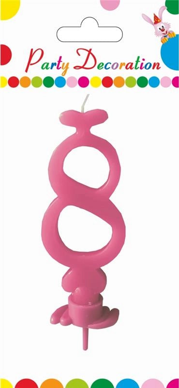 MAURY'S CANDELA PER COMPLEANNO NUMERO "8" ROSA