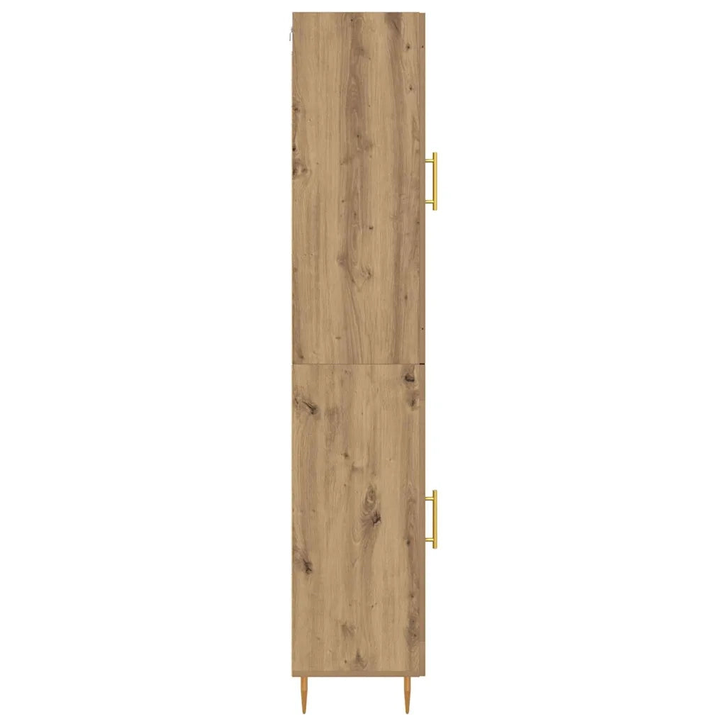Credenza 2 pcs Rovere artigianale Vetro 3415973