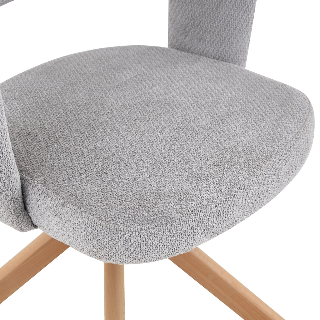 SEDIA Girevole Set da 2 pezzi Tessuto grigio e legno massello
