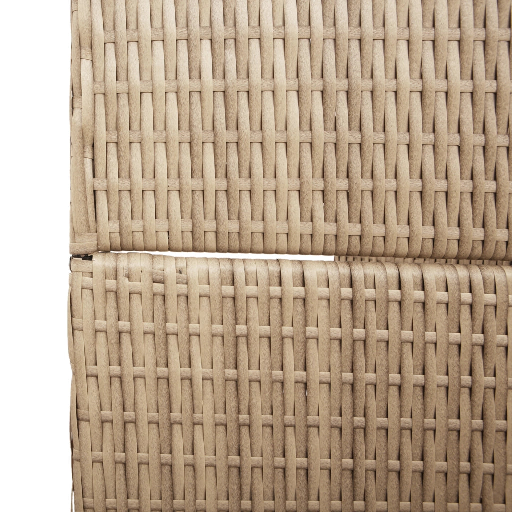 Paravento 5 Pannelli Pieghevole Beige 245x180 cm Poly Rattan
