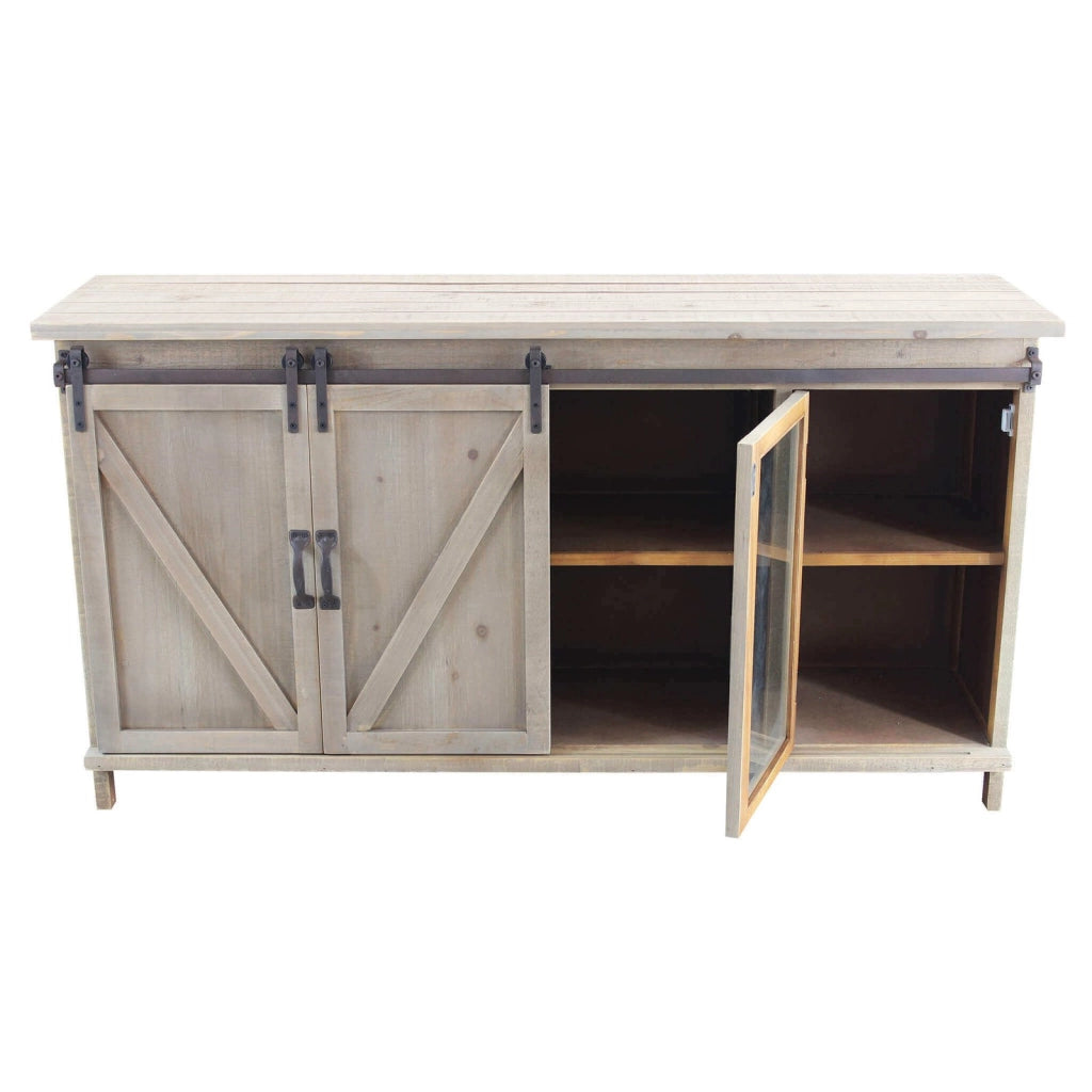 Madia per soggiorno Industrial in Acciaio Legno cm 142x41x76 - SHERLOCK