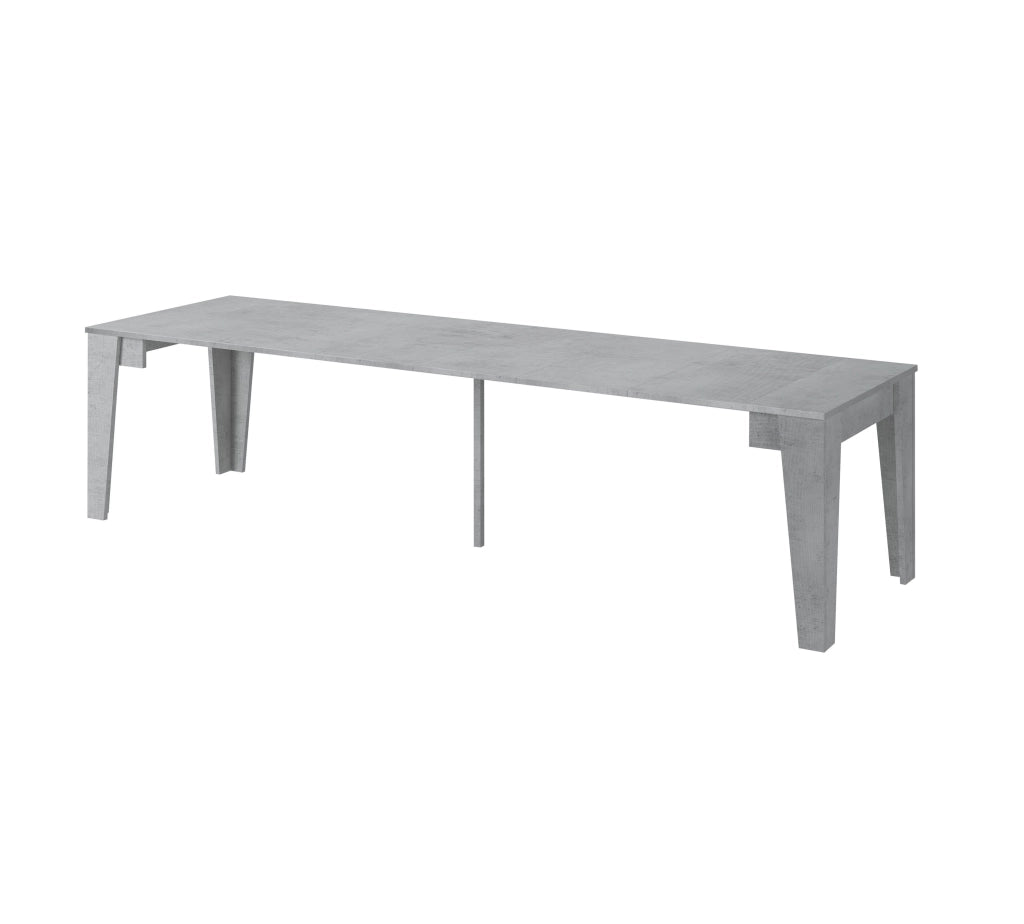 Gizio, Consolle Allungabile Allungabile, 305.6x90x75.2h cm Grigio Cemento