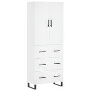 Credenza | Madia | Buffet da pranzo | Armadio da pranzo Bianca 69,5x34x180 cm in Legno Multistrato