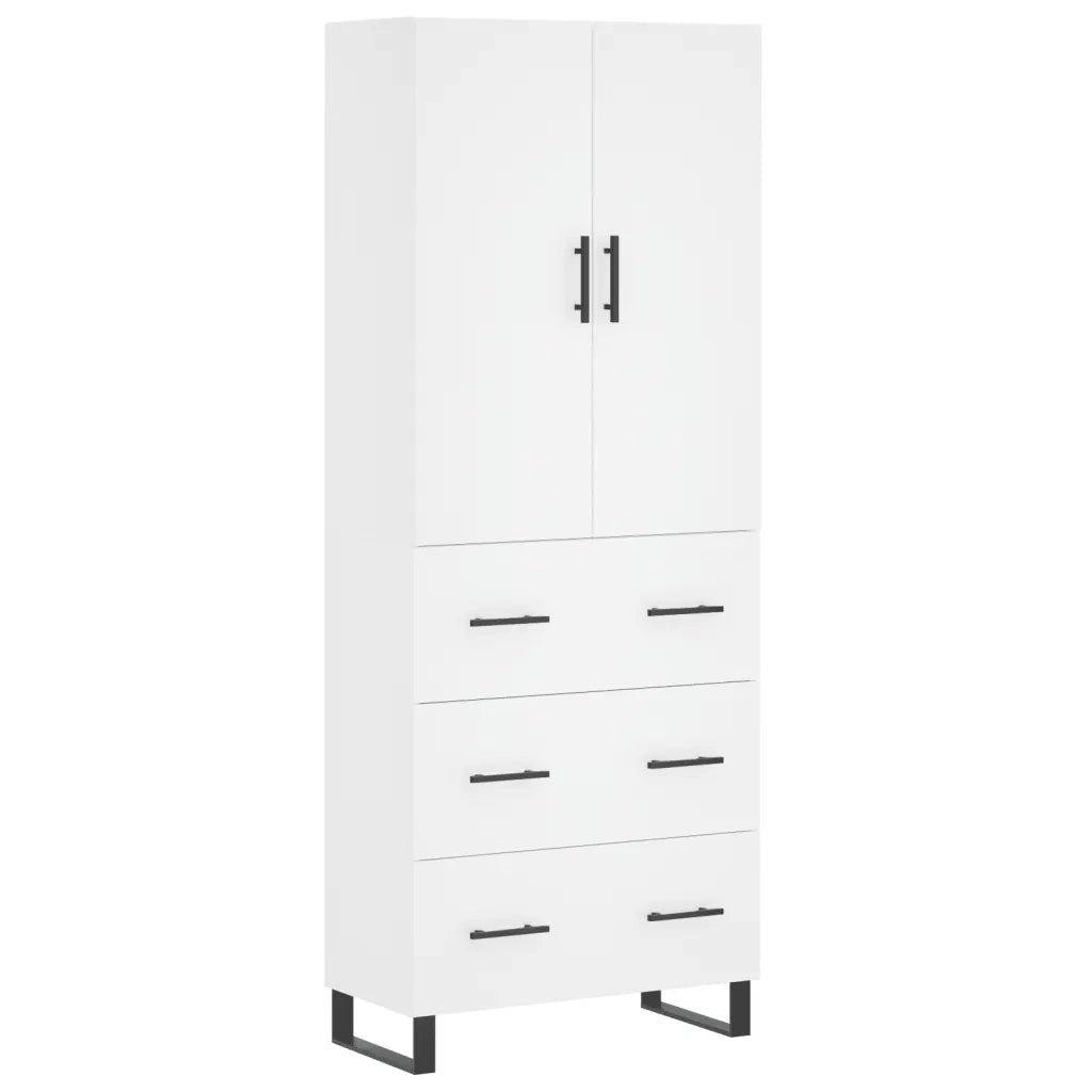 Credenza | Madia | Buffet da pranzo | Armadio da pranzo Bianca 69,5x34x180 cm in Legno Multistrato