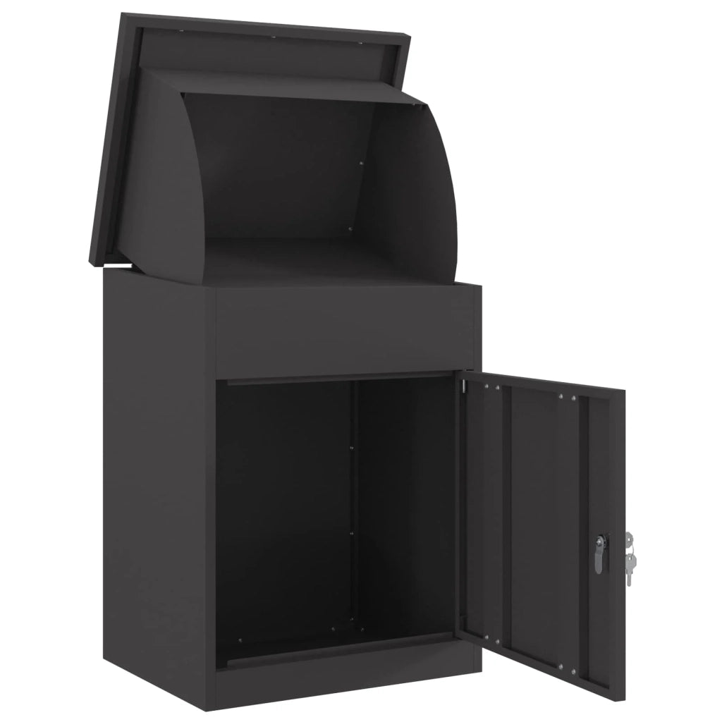 Cassetta per pacchi con porta Nero 47.5 x 38 x 59 cm Acciaio 874940