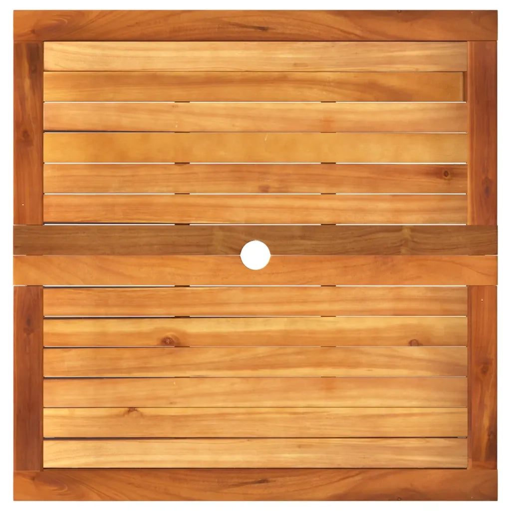 Tavolo da Giardino Nero 80x80x75cm in Polyrattan e Legno Acacia 366273